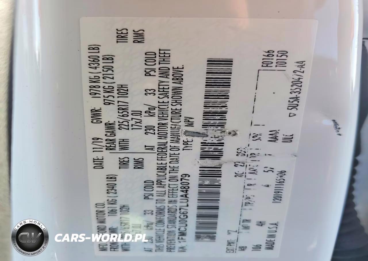 2020 Ford Escape Se VIN:1FMCU0G67LUA48079 - 12