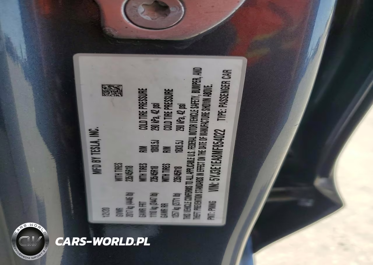 2021 Tesla Model 3 VIN:5YJ3E1EA8MF854022 - 12