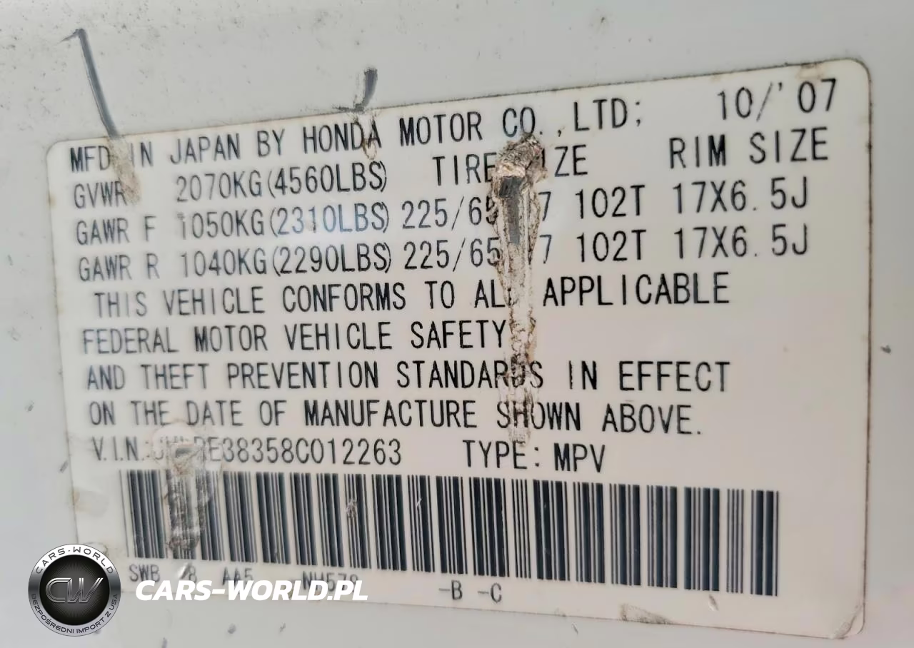 2008 Honda Cr-V Lx VIN:JHLRE38358C012263 - 13