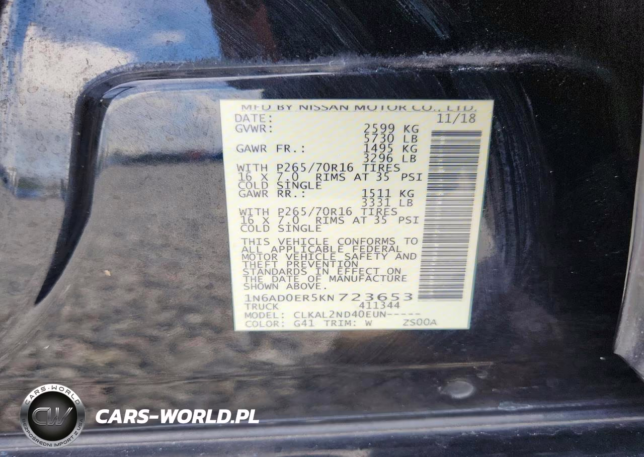 2019 Nissan Frontier Sv VIN:1N6AD0ER5KN723653 - 13