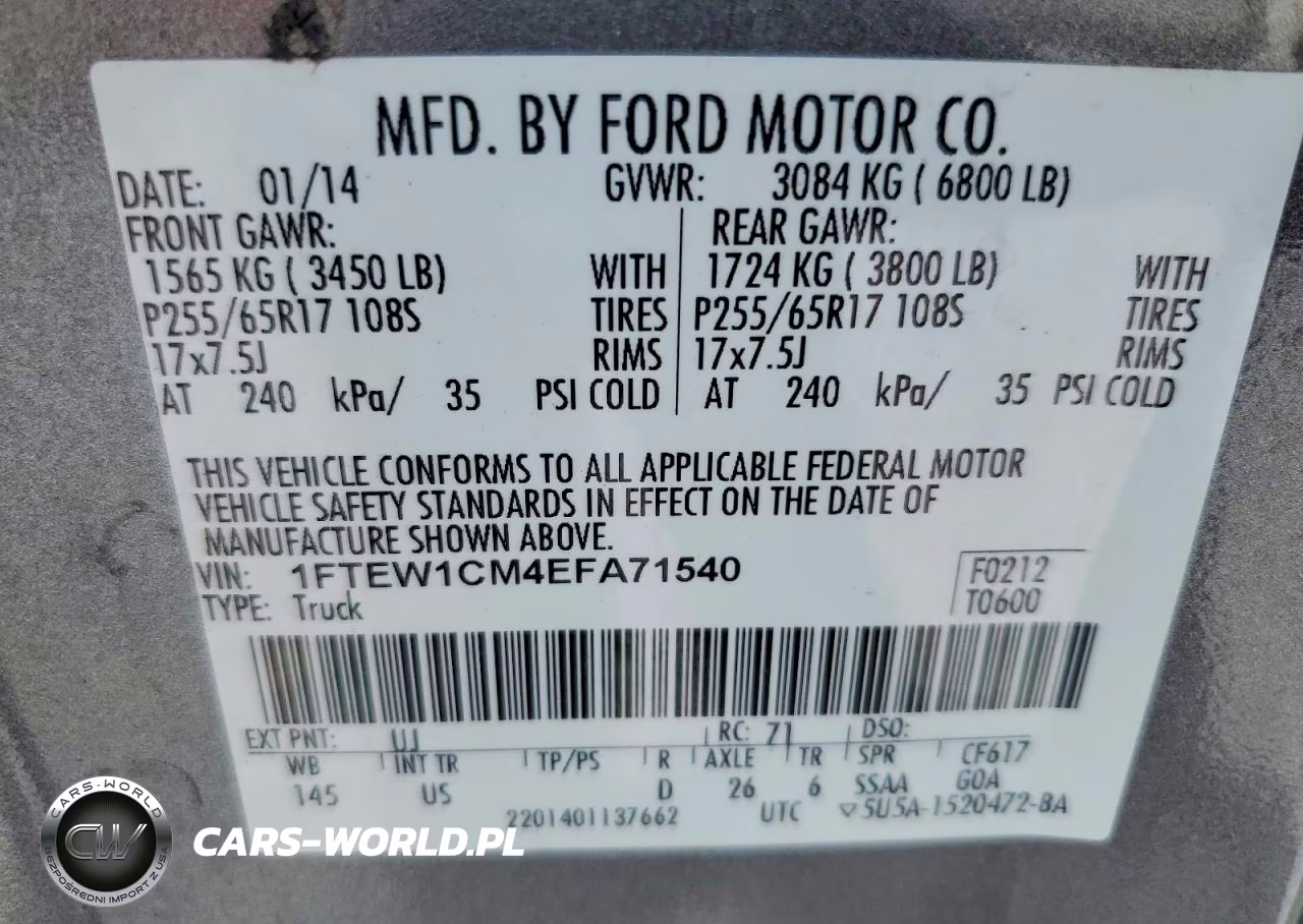 2014 Ford F150 Supercrew VIN:1FTEW1CM4EFA71540 - 12