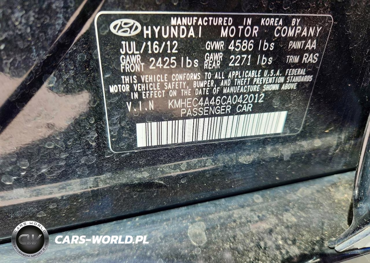2012 Hyundai Sonata Hybrid VIN:KMHEC4A46CA042012 - 12
