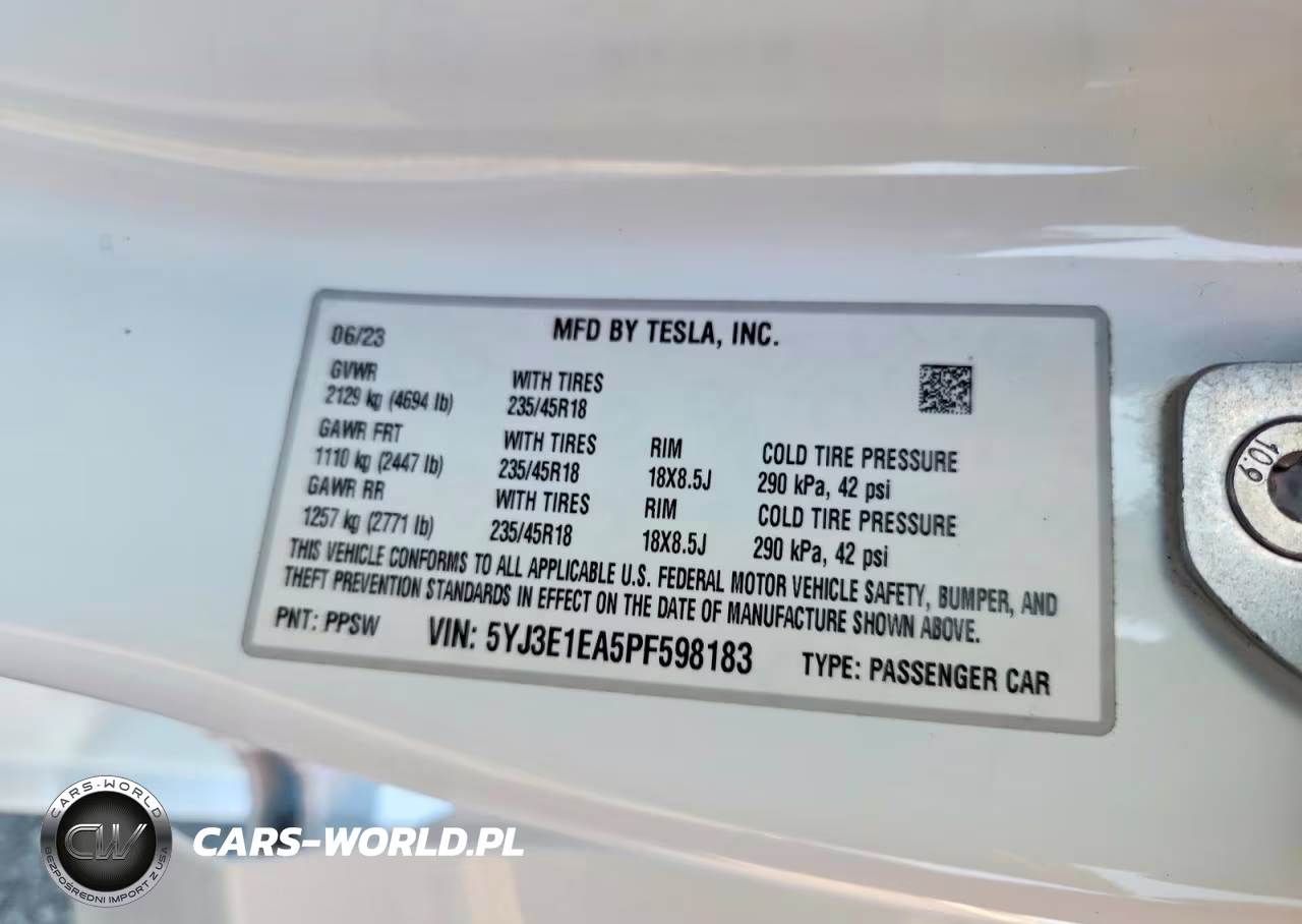 2023 Tesla Model 3 VIN:5YJ3E1EA5PF598183 - 12