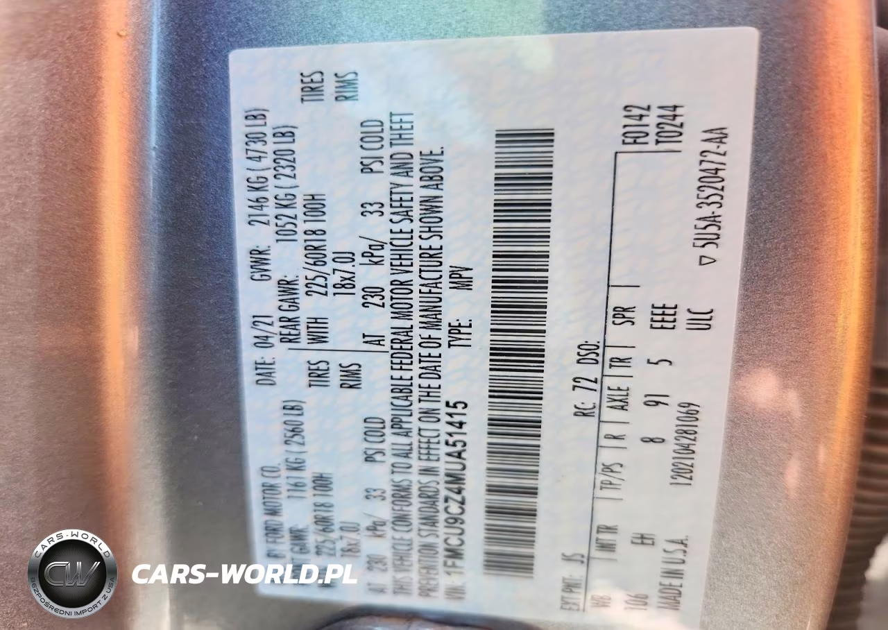 2021 Ford Escape Sel VIN:1FMCU9CZ4MUA51415 - 14