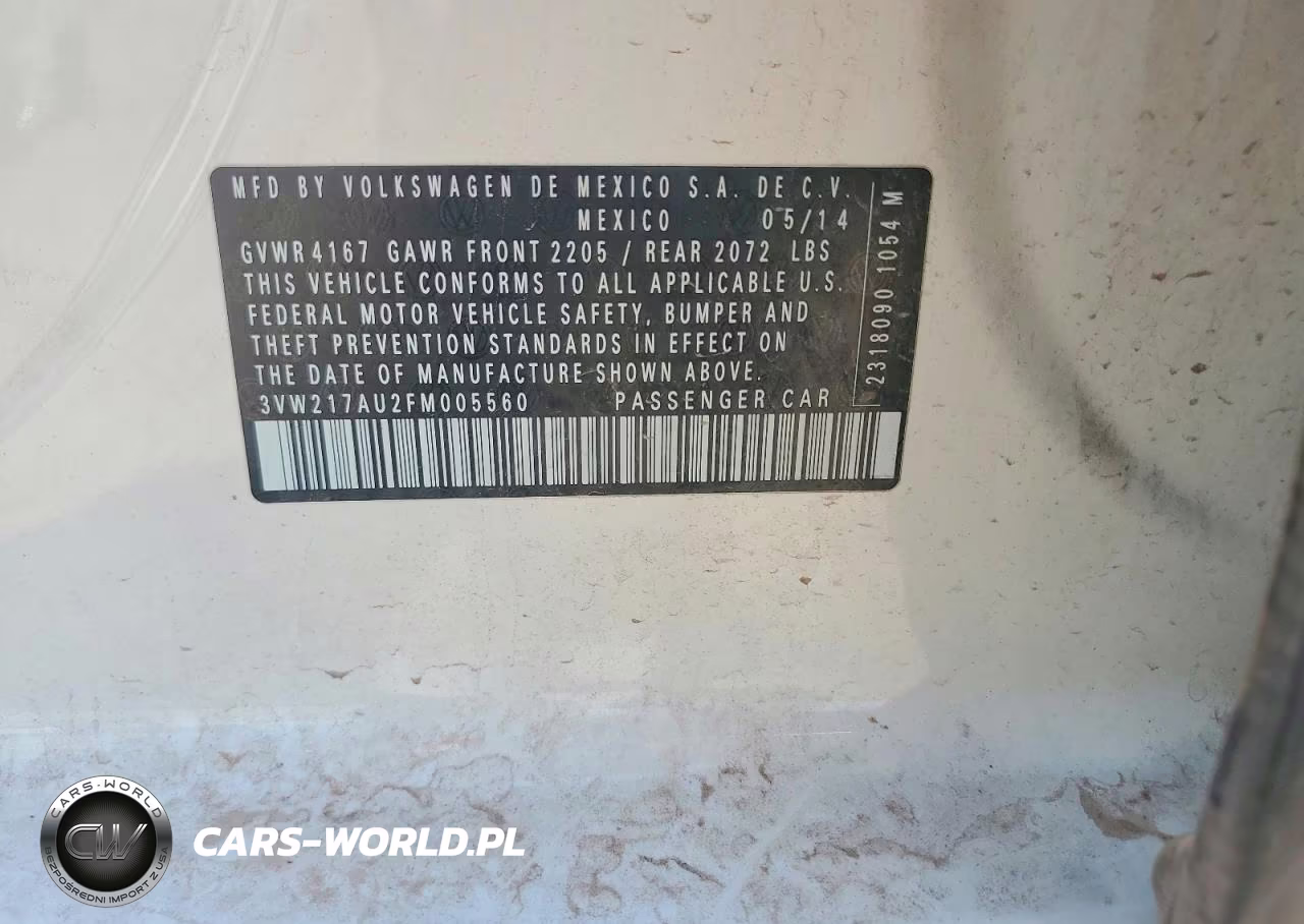 2015 Volkswagen Golf VIN:3VW217AU2FM005560 - 12