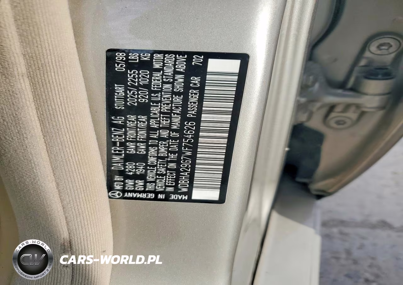 1998 Mercedes-Benz C 280 VIN:WDBHA29G7WF754626 - 12