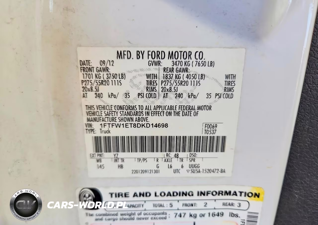 2013 Ford F150 Supercrew VIN:1FTFW1ET8DKD14698 - 12