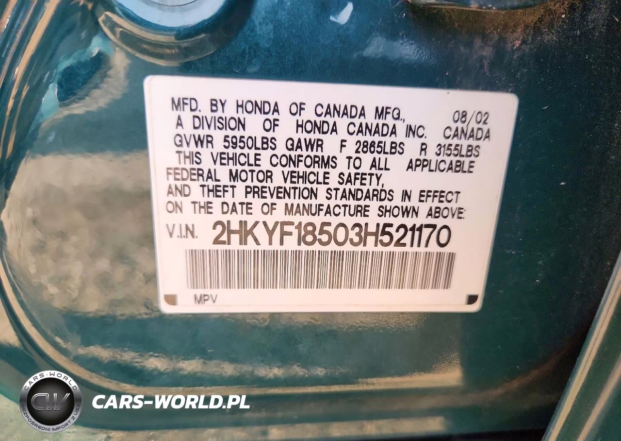 2003 Honda Pilot Exl VIN:2HKYF18503H521170 - 14