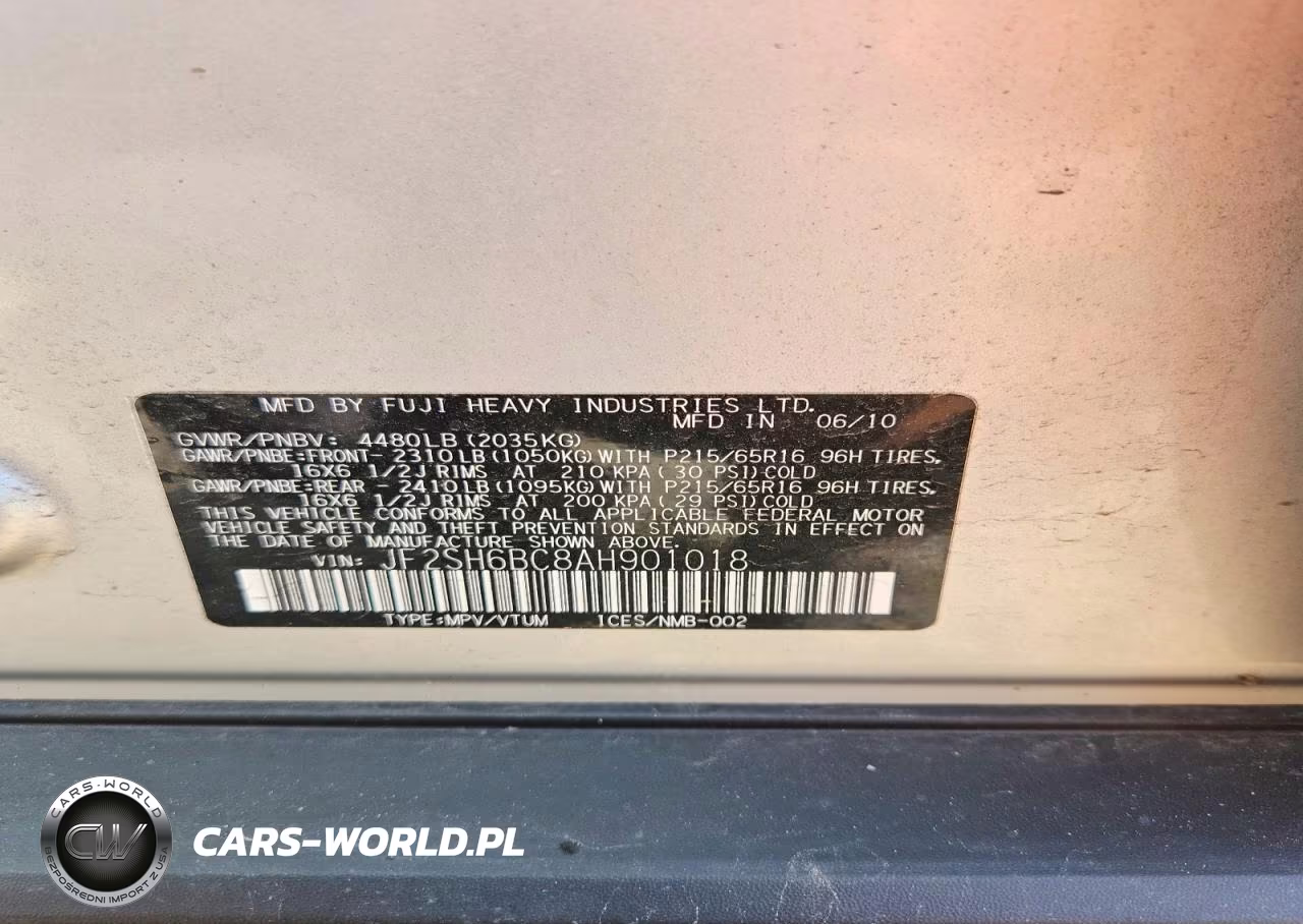 2010 Subaru Forester Xs VIN:JF2SH6BC8AH901018 - 13