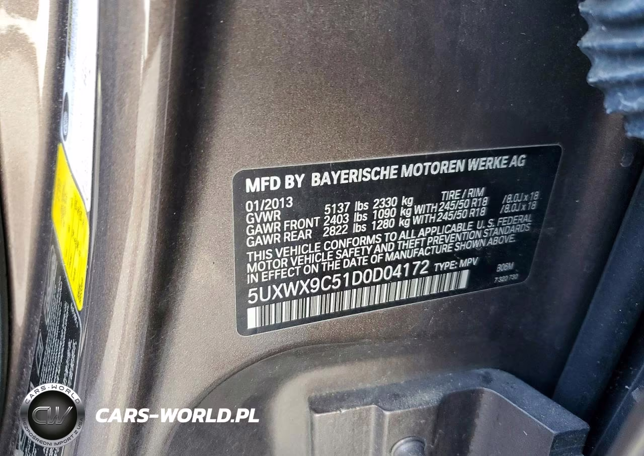 2013 BMW X3 xDrive28I VIN:5UXWX9C51D0D04172 - 12