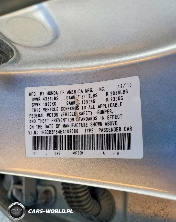 2014 Honda Accord Sport VIN:1HGCR2F54EA109596 - 12