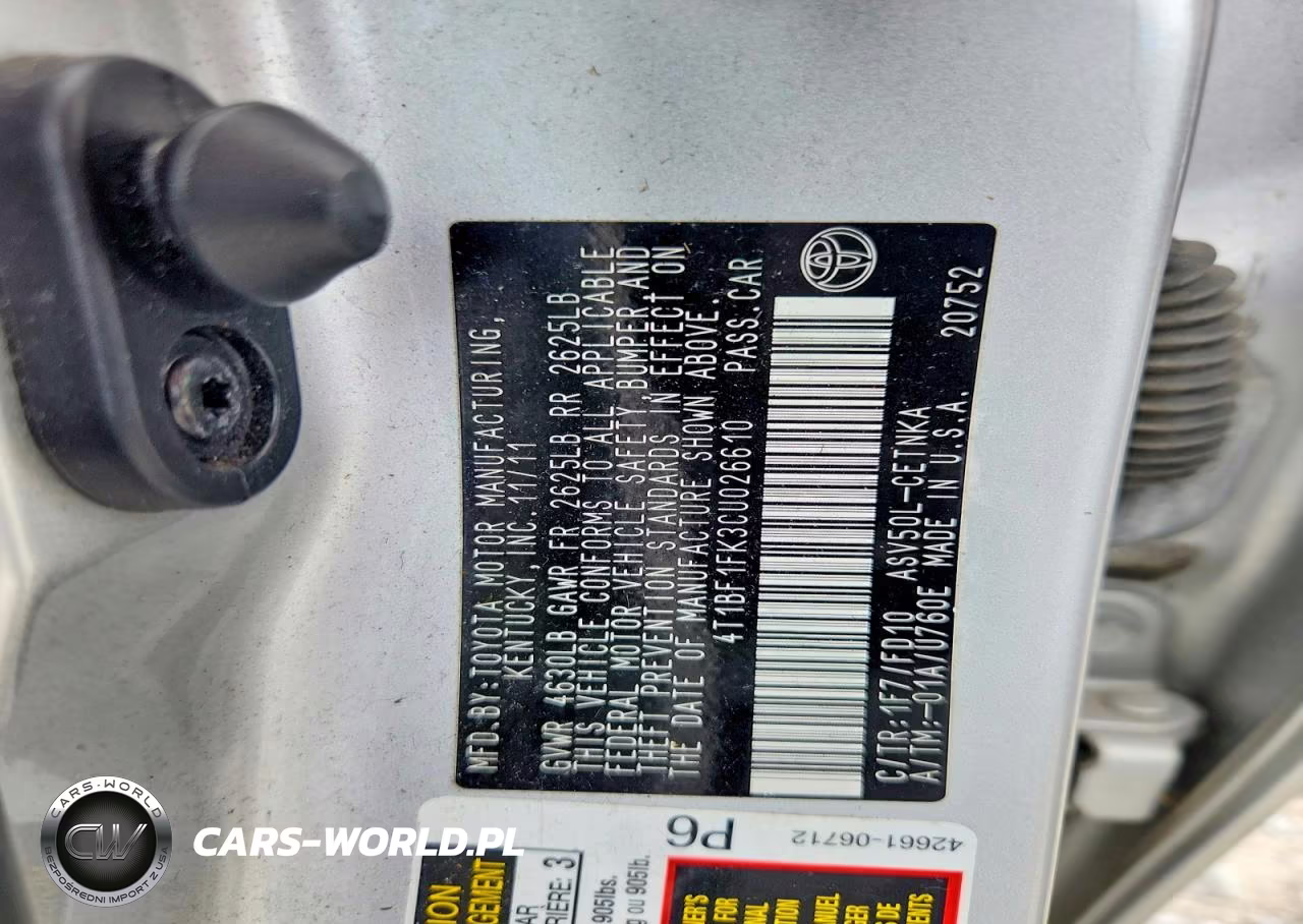 2012 Toyota Camry Le VIN:4T1BF1FK3CU026610 - 12