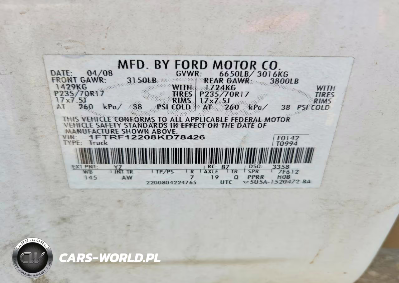 2008 Ford F150 VIN:1FTRF12208KD78426 - 13