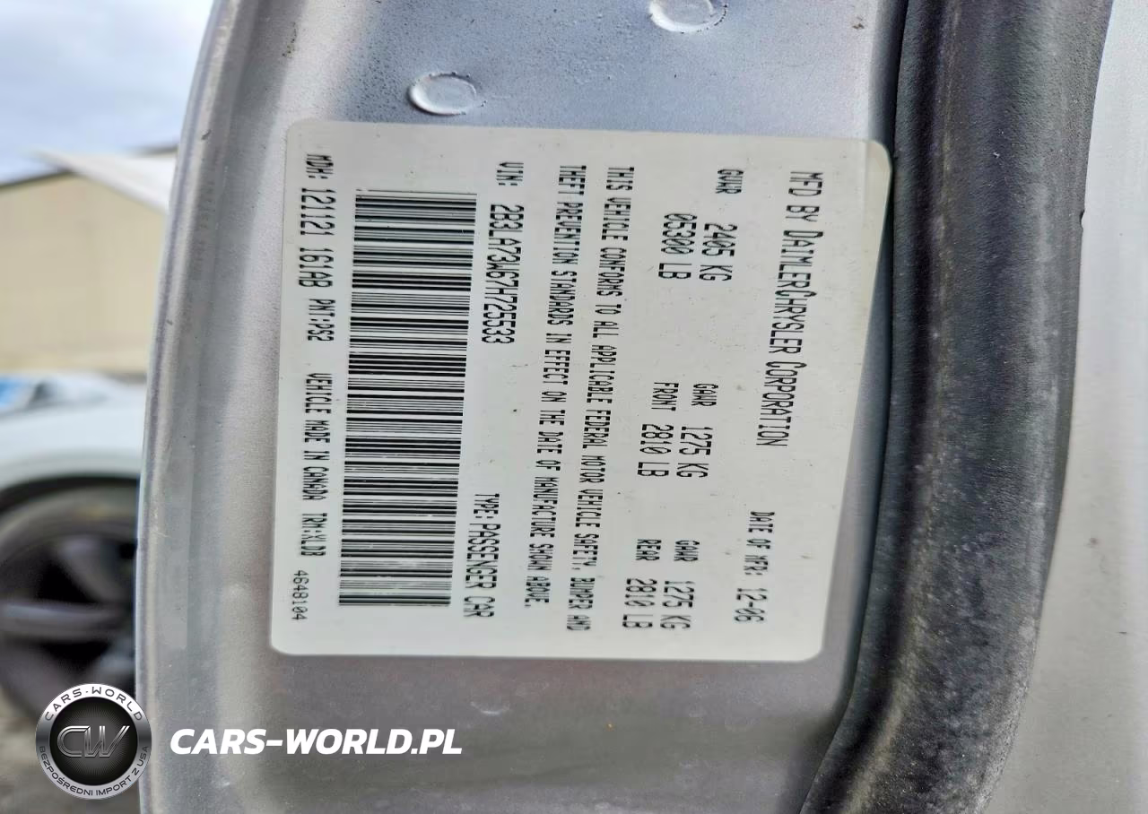 2007 Dodge Charger Srt-8 VIN:2B3LA73W67H725533 - 12