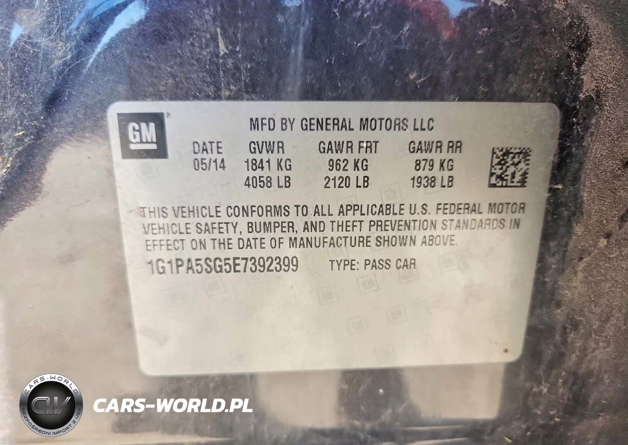 2014 Chevrolet Cruze Ls VIN:1G1PA5SG5E7392399 - 13