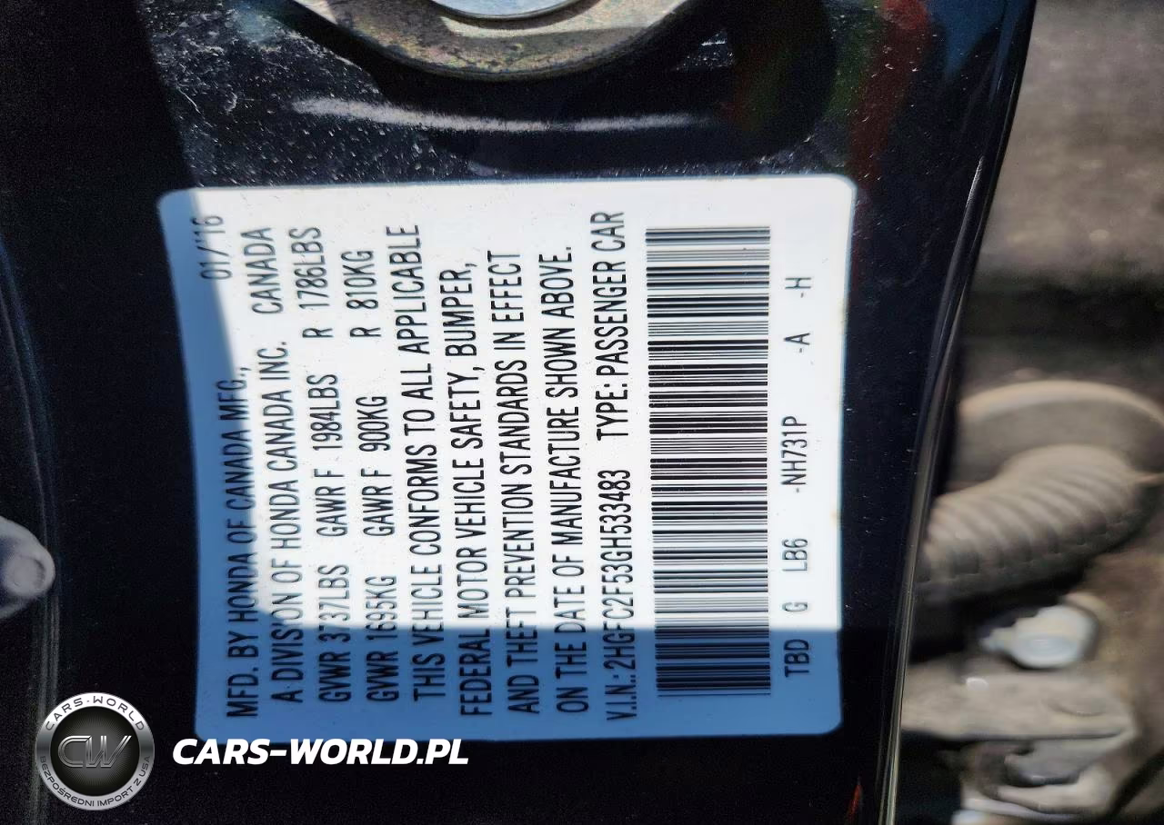 2016 Honda Civic Lx VIN:2HGFC2F53GH533483 - 12