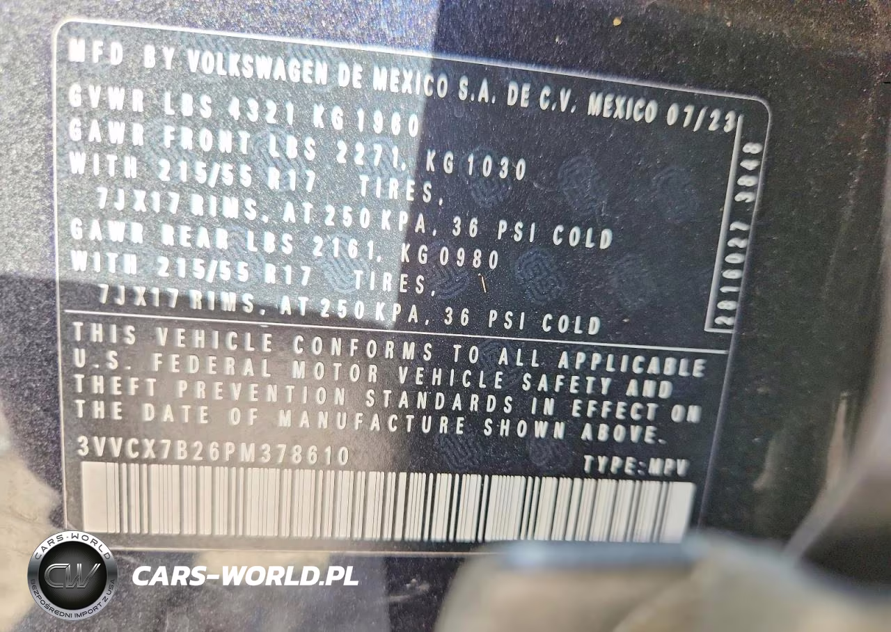 2023 Volkswagen Taos S VIN:3VVCX7B26PM378610 - 13