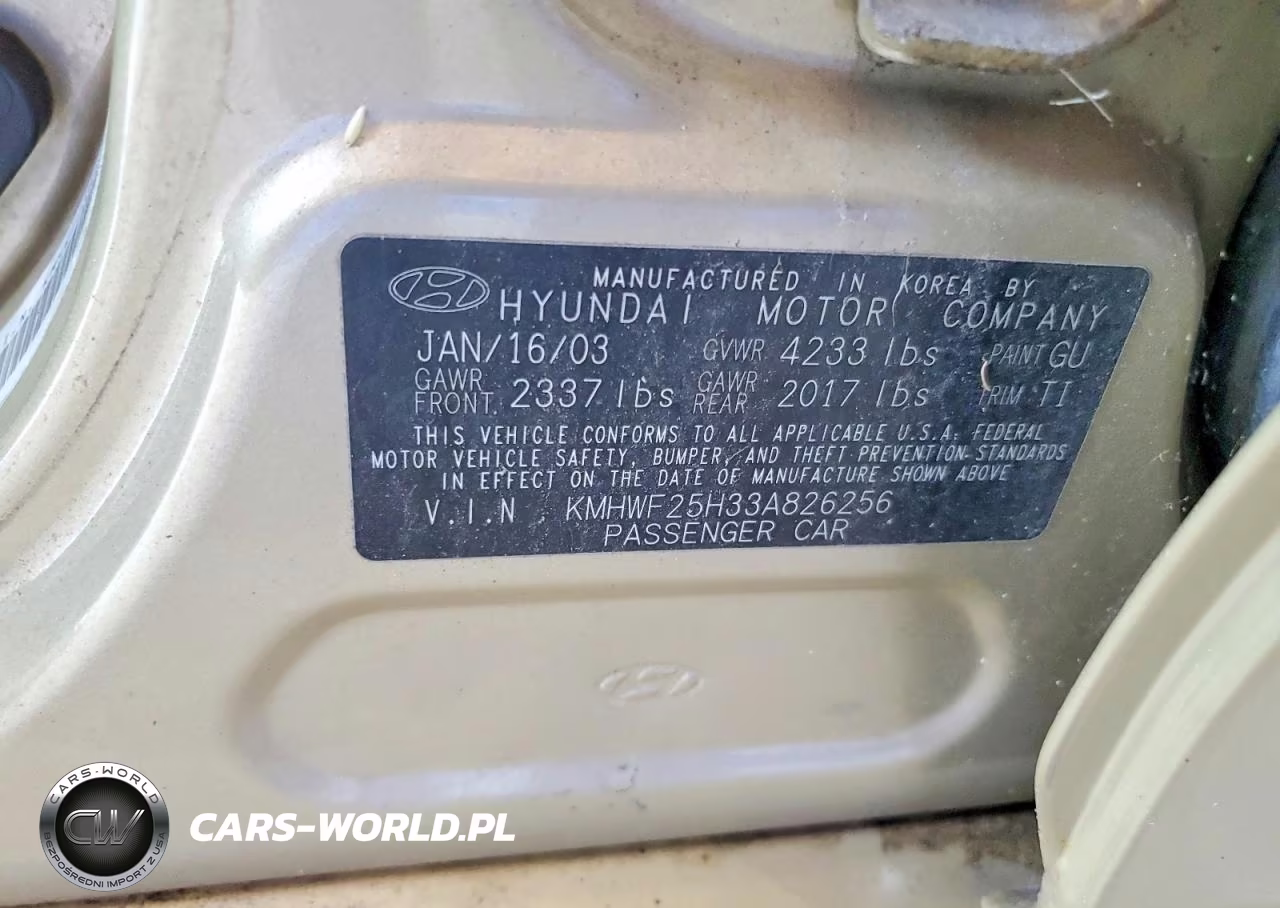 2003 Hyundai Sonata Base VIN:KMHWF25H33A826256 - 12