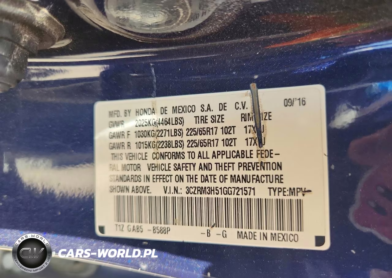2016 Honda Cr-V Ex VIN:3CZRM3H51GG721571 - 12