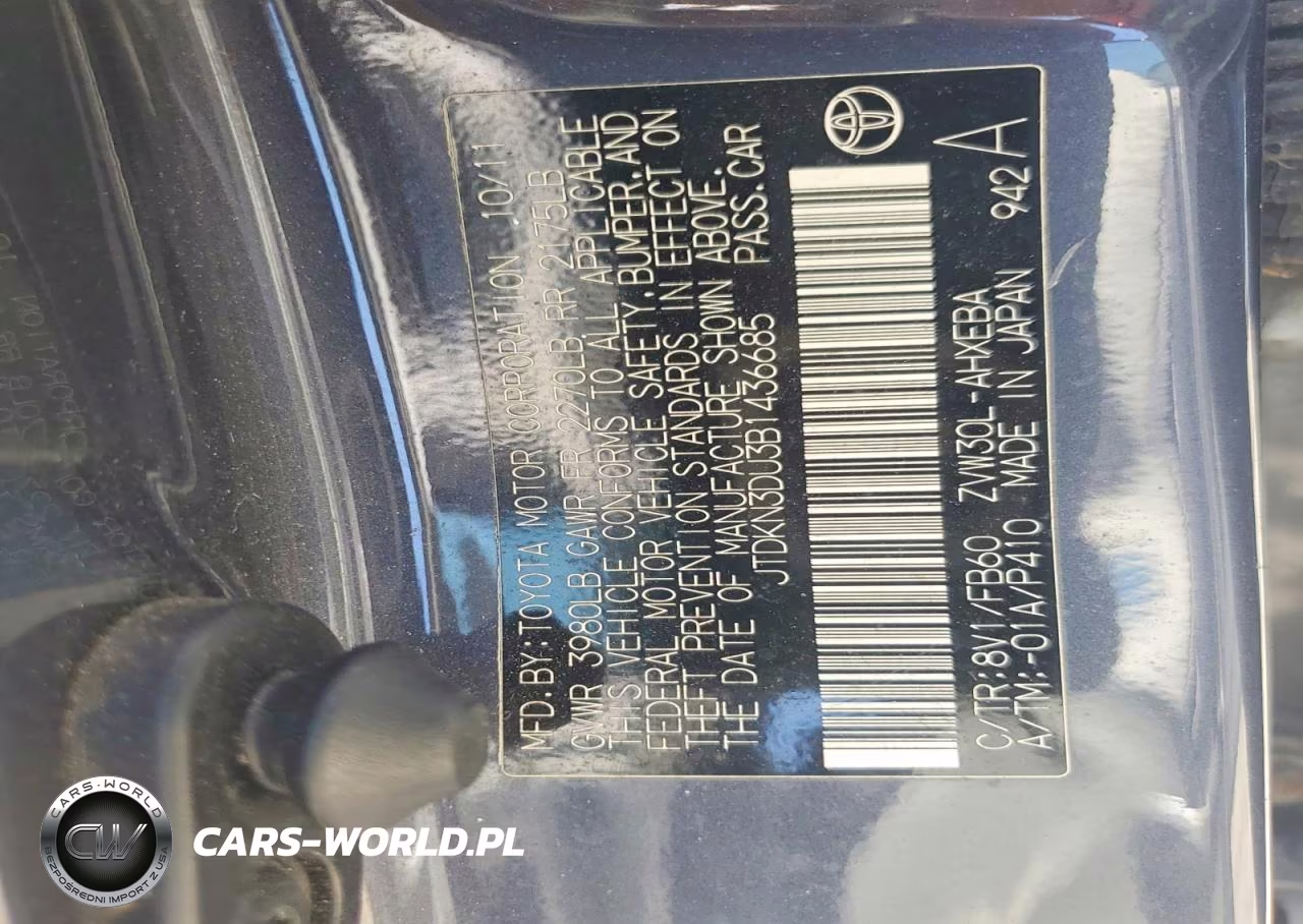 2011 Toyota Prius Three VIN:JTDKN3DU3B1436685 - 12