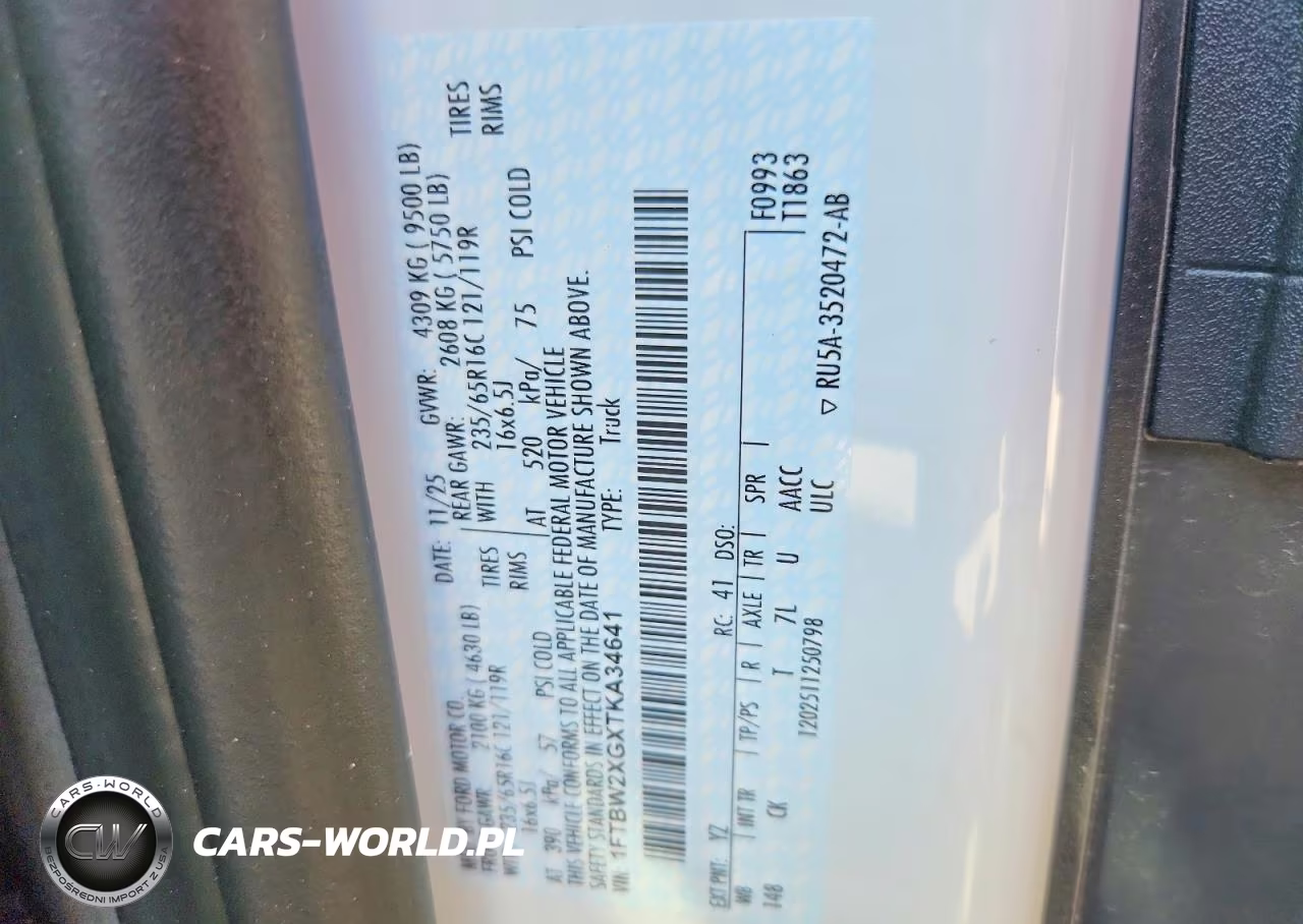 2026 Ford Transit T-350 VIN:1FTBW2XGXTKA34641 - 13