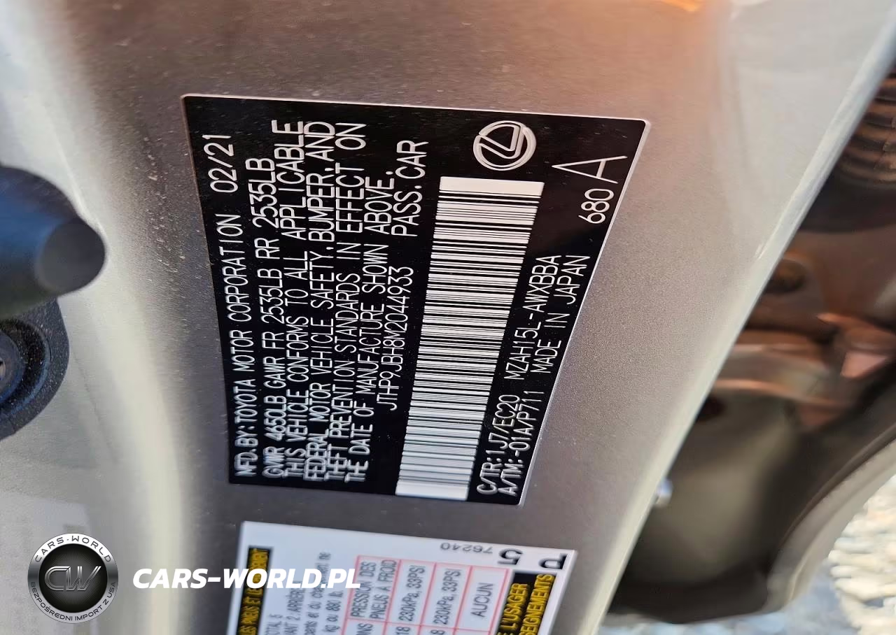 2021 Lexus Ux 250H VIN:JTHP9JBH8M2044933 - 14