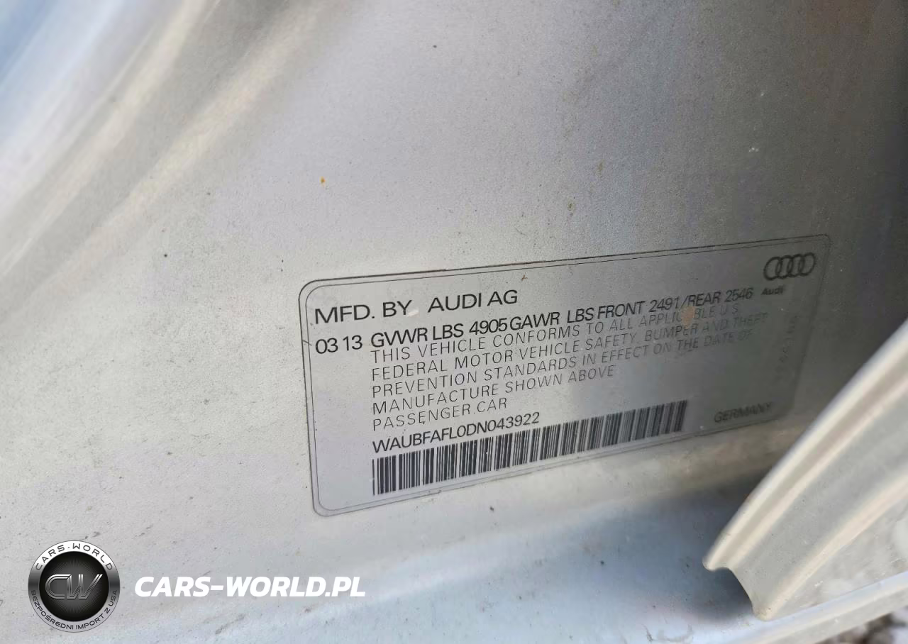 2013 Audi A4 Premium VIN:WAUBFAFL0DN043922 - 12