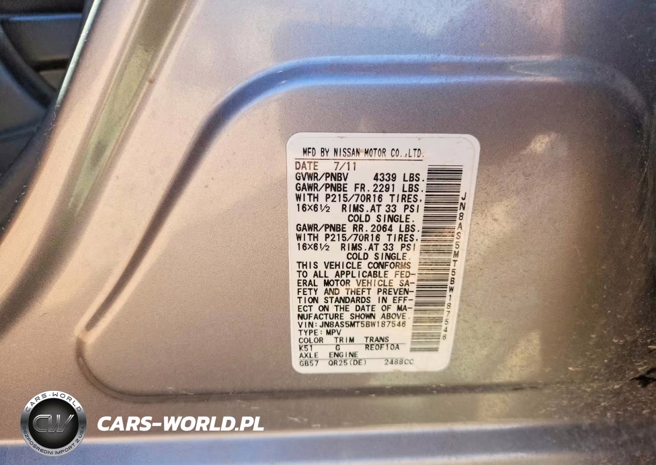 2011 Nissan Rogue S VIN:JN8AS5MT5BW187546 - 12