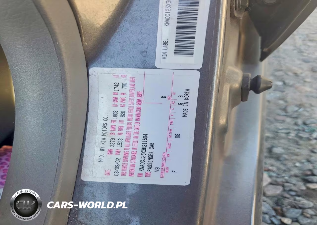 2003 Kia Rio Base VIN:KNADC125X36211504 - 12