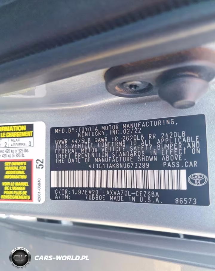 2022 Toyota Camry Se VIN:4T1G11AK8NU673289 - 12
