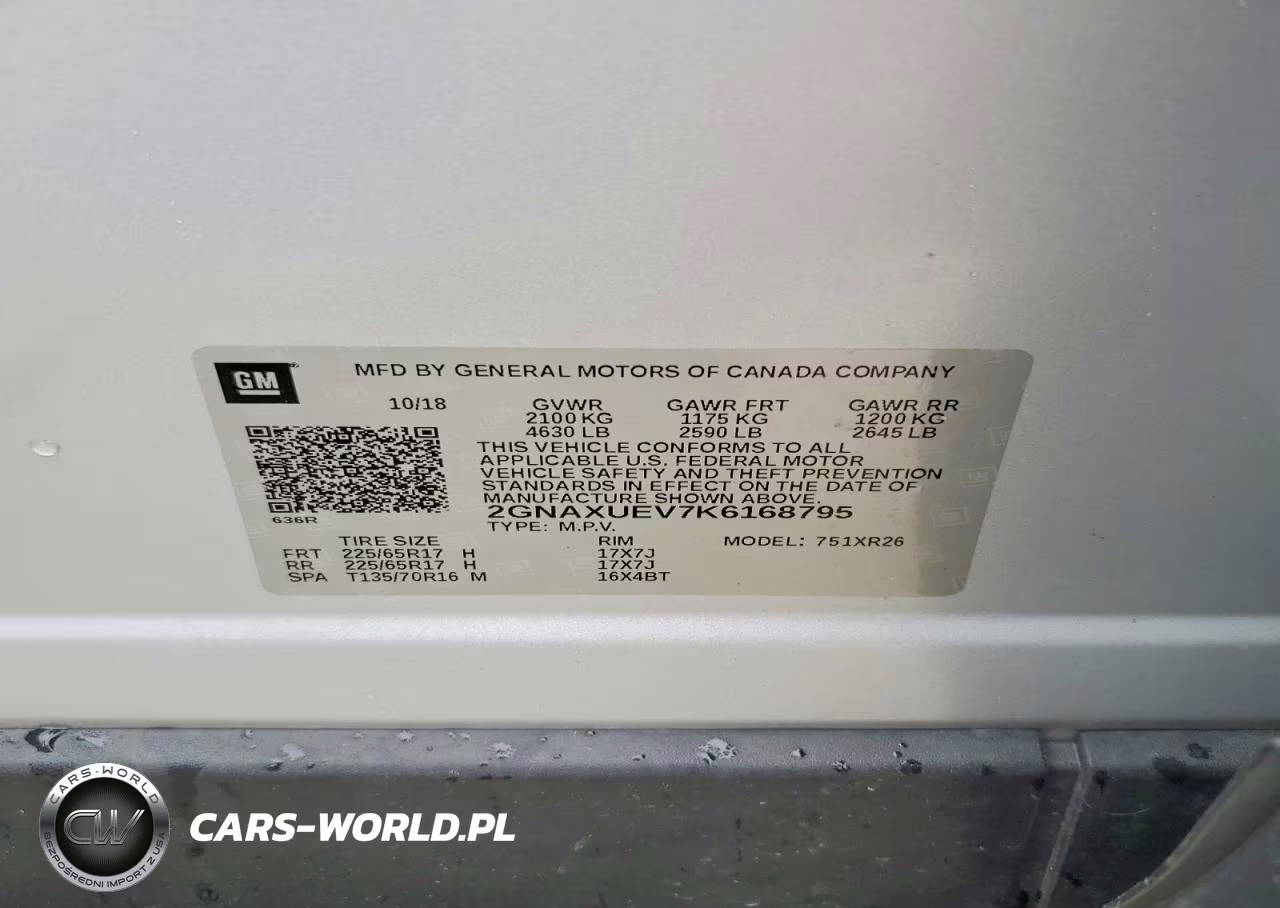 2019 Chevrolet Equinox Lt VIN:2GNAXUEV7K6168795 - 13