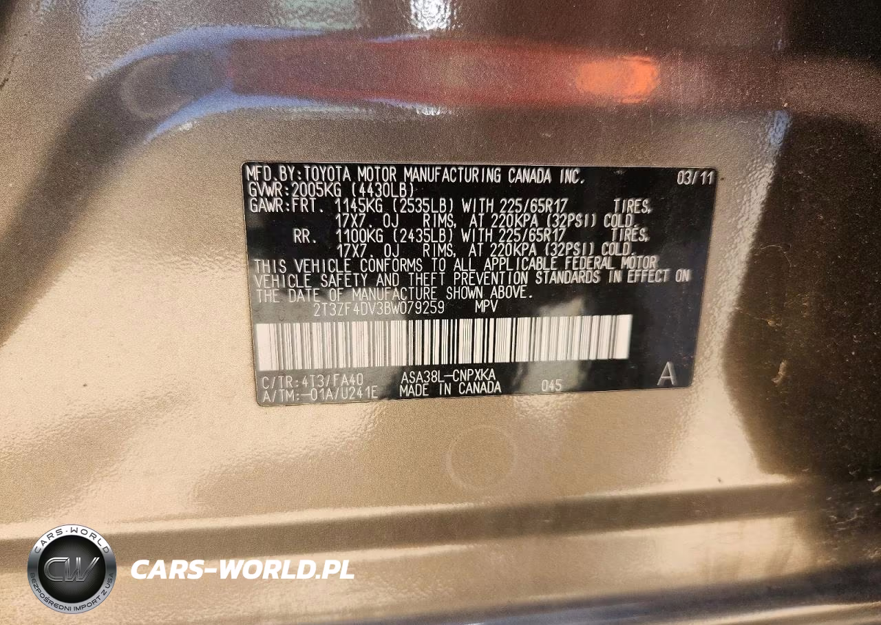 2011 Toyota Rav4 VIN:2T3ZF4DV3BW079259 - 12