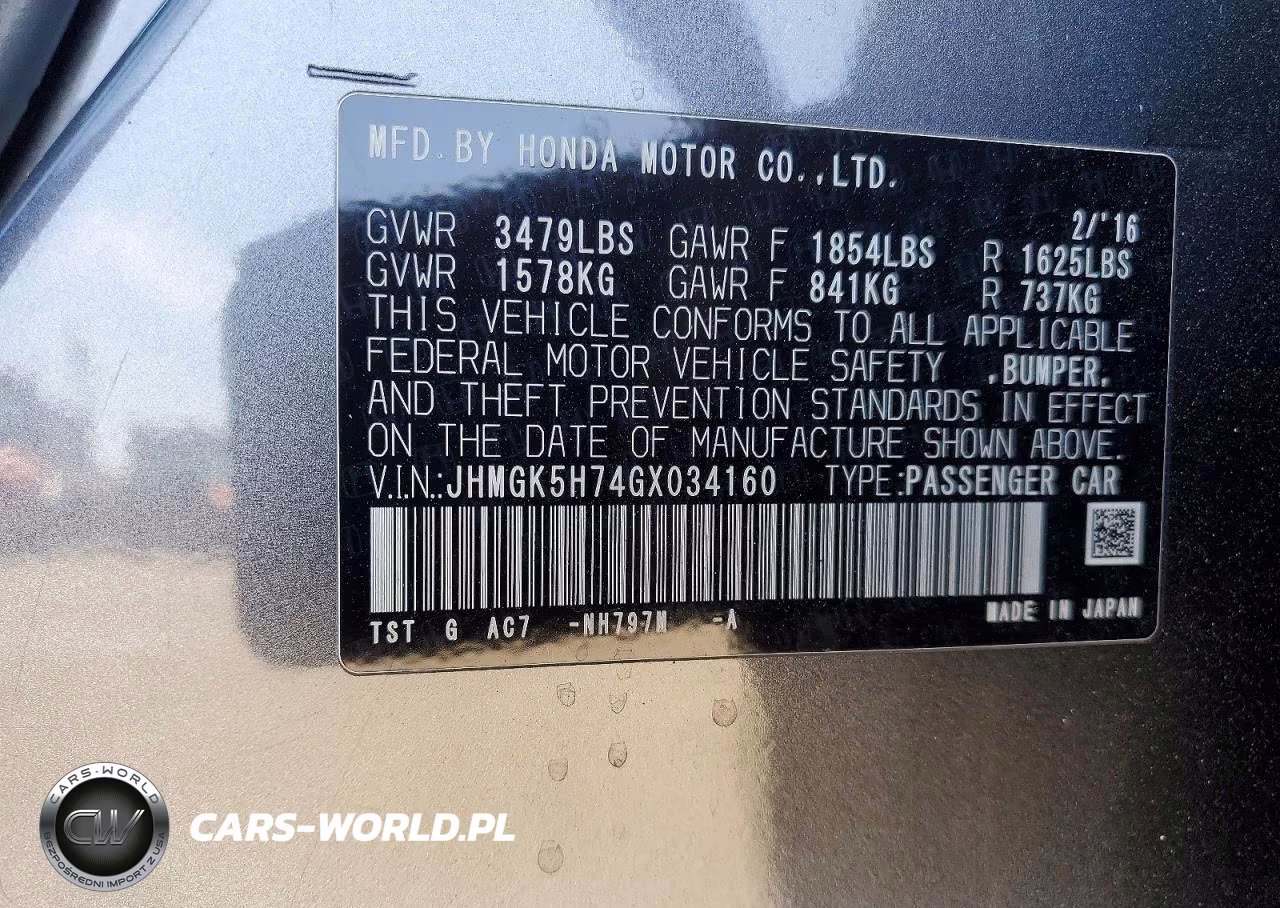 2016 Honda Fit Ex VIN:JHMGK5H74GX034160 - 12