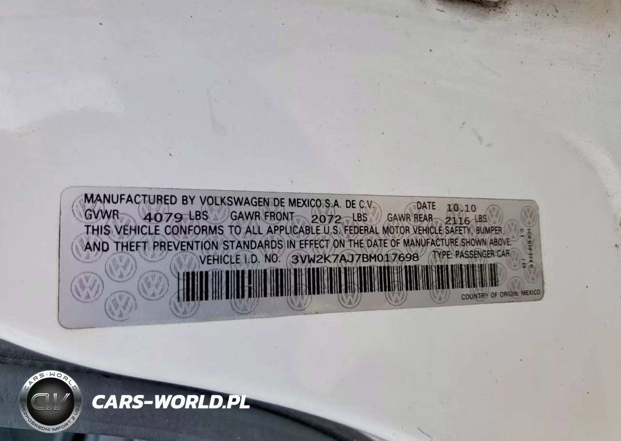 2011 Volkswagen Jetta Base VIN:3VW2K7AJ7BM017698 - 12