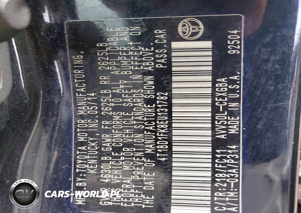 2014 Toyota Camry Hybrid Xle VIN:4T1BD1FK8EU131782 - 12
