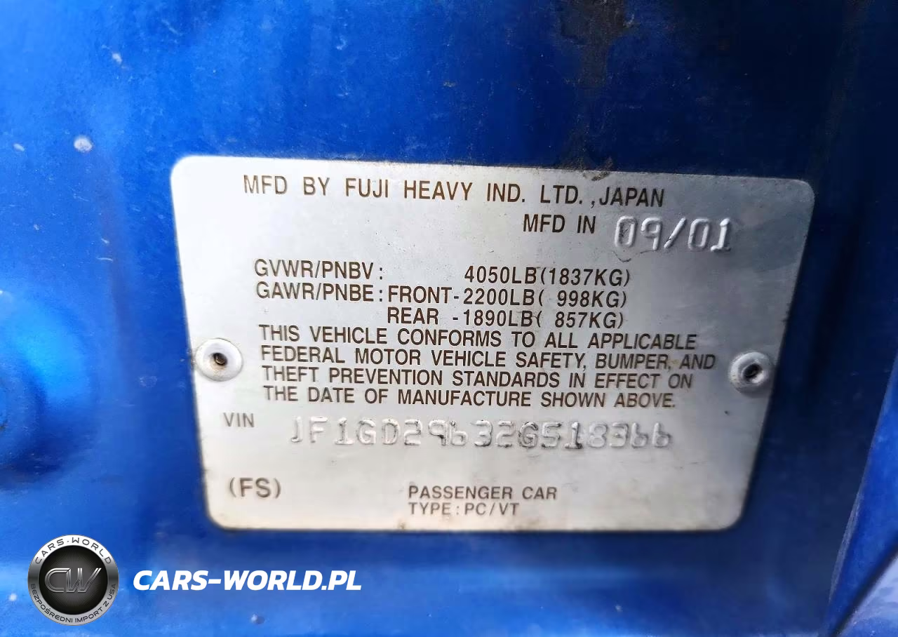 2002 Subaru Impreza VIN:JF1GD29632G518366 - 12
