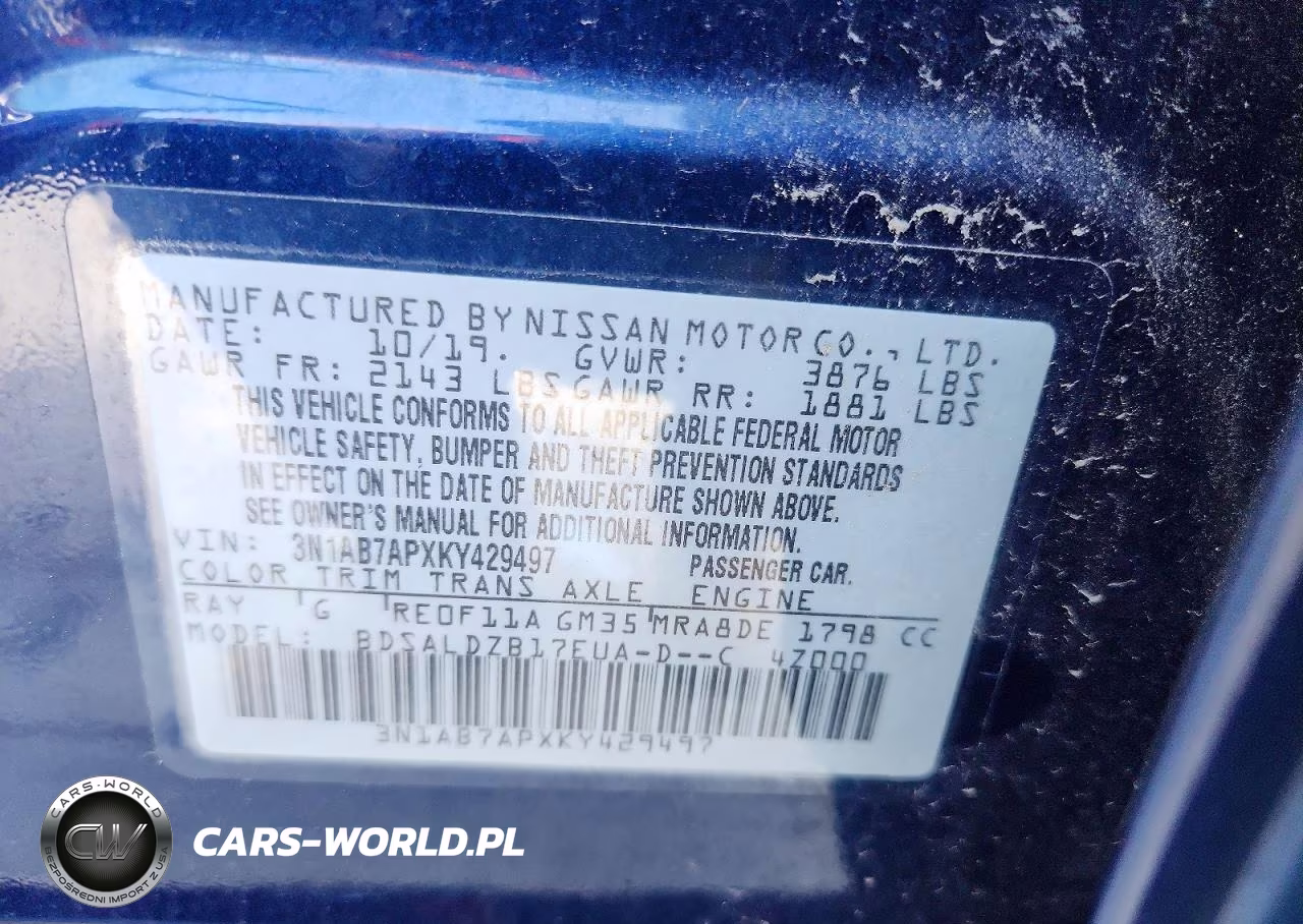 2019 Nissan Sentra Sv VIN:3N1AB7APXKY429497 - 12