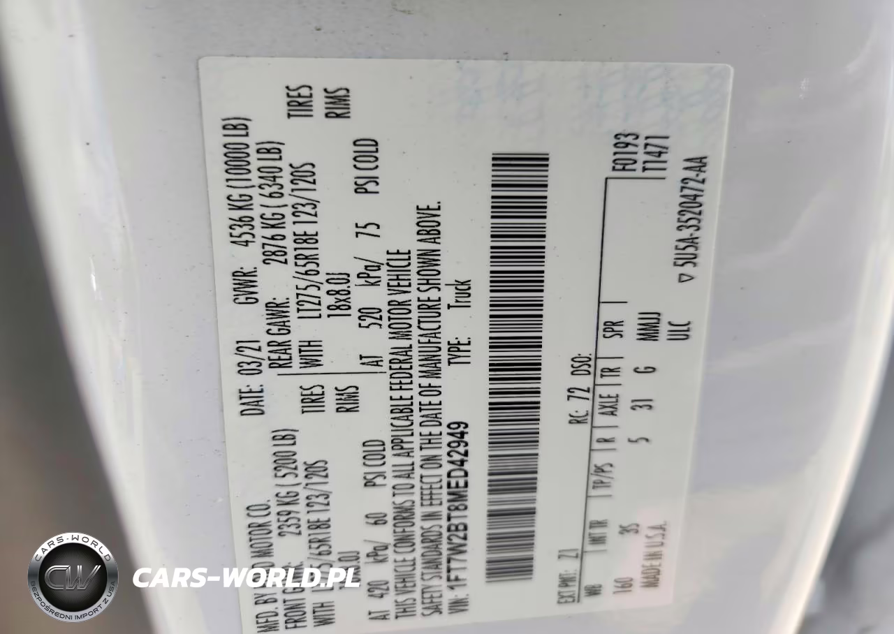 2021 Ford F250 Super Duty VIN:1FT7W2BT8MED42949 - 13