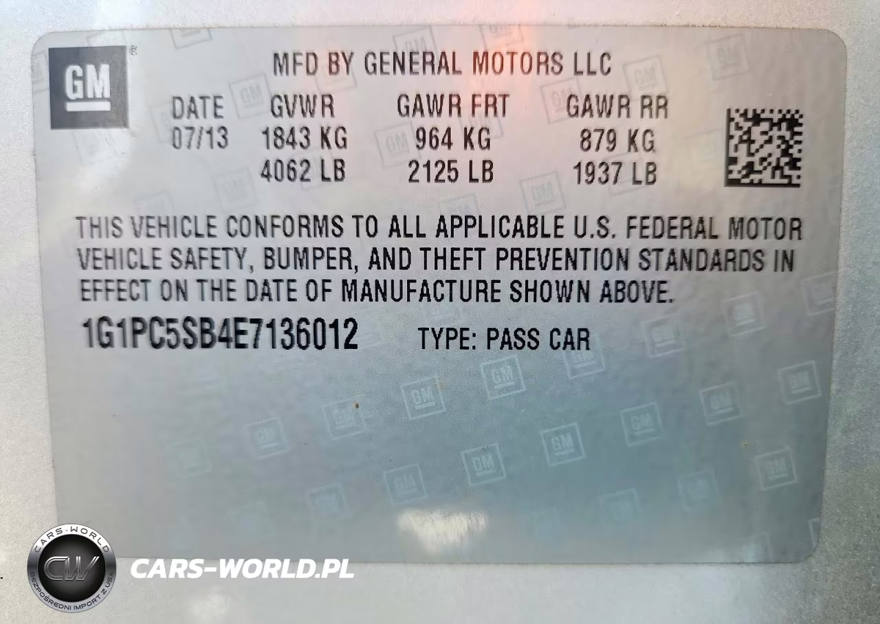 2014 Chevrolet Cruze Lt VIN:1G1PC5SB4E7136012 - 12