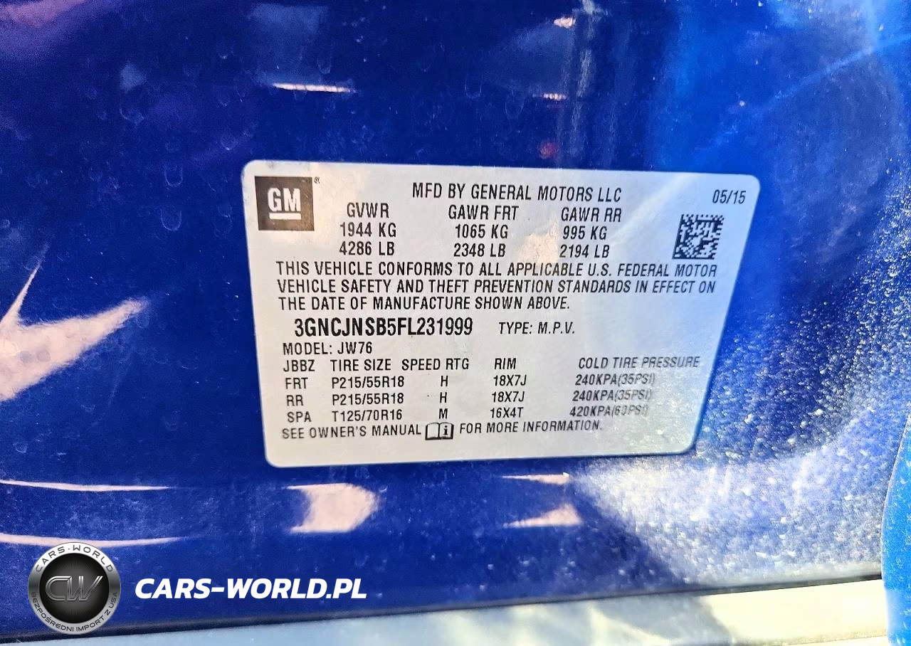 2015 Chevrolet Trax Ltz VIN:3GNCJNSB5FL231999 - 14