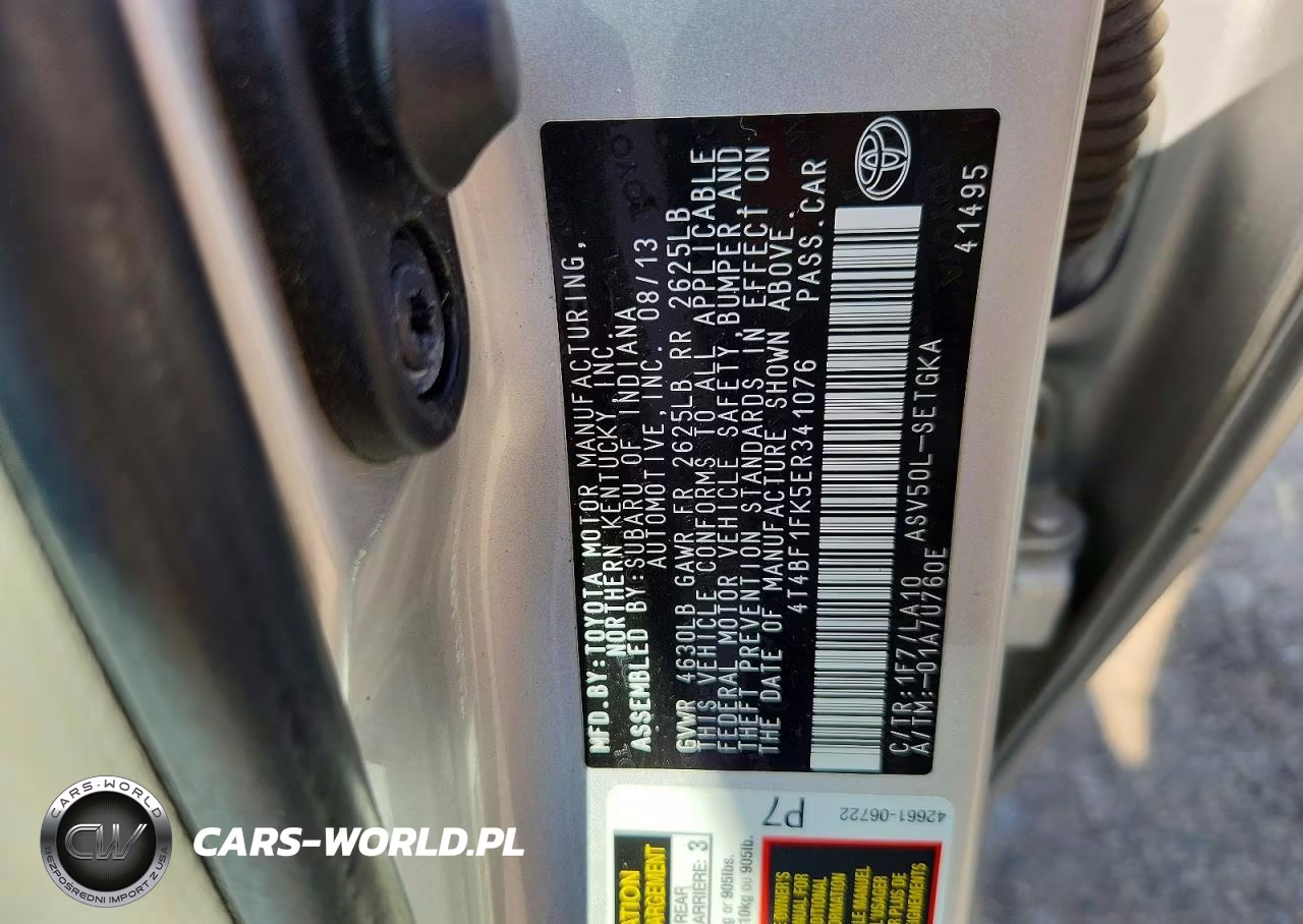 2014 Toyota Camry Xle VIN:4T4BF1FK5ER341076 - 12