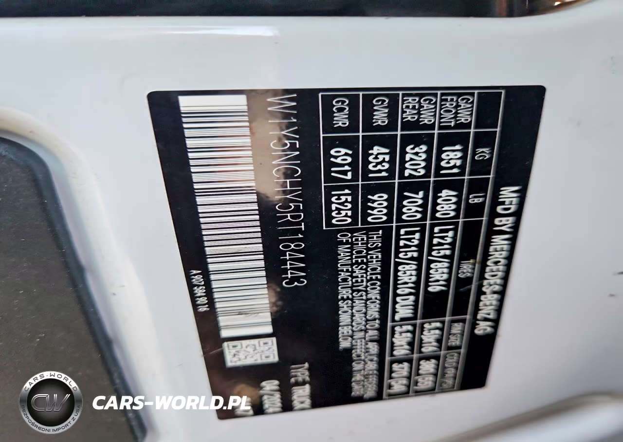 2024 Mercedes-Benz Sprinter 3500 Delivery Van VIN:W1Y5NCHY5RT184443 - 13