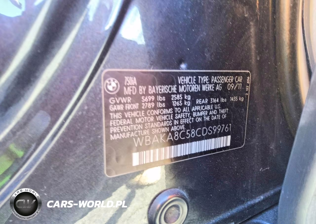 2012 BMW Alpina B7 VIN:WBAKA8C58CDS99761 - 12