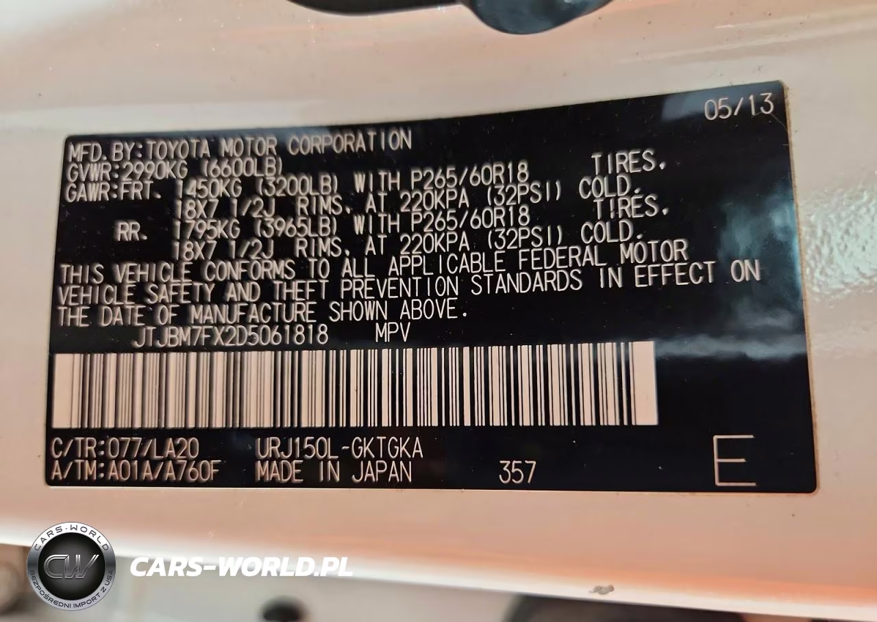 2013 Lexus Gx 460 VIN:JTJBM7FX2D5061818 - 13
