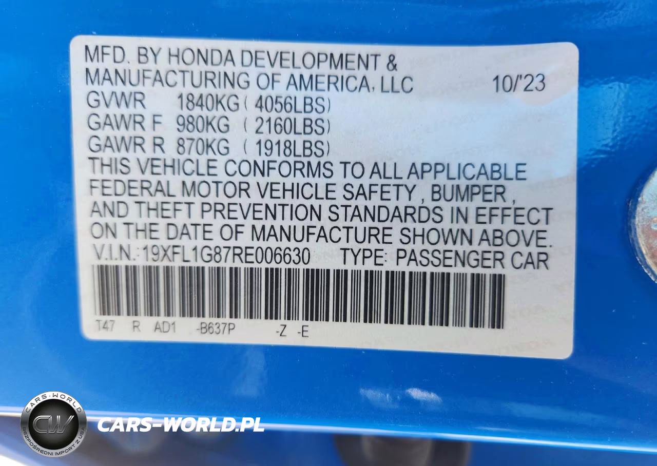 2024 Honda Civic Sport Touring VIN:19XFL1G87RE006630 - 13