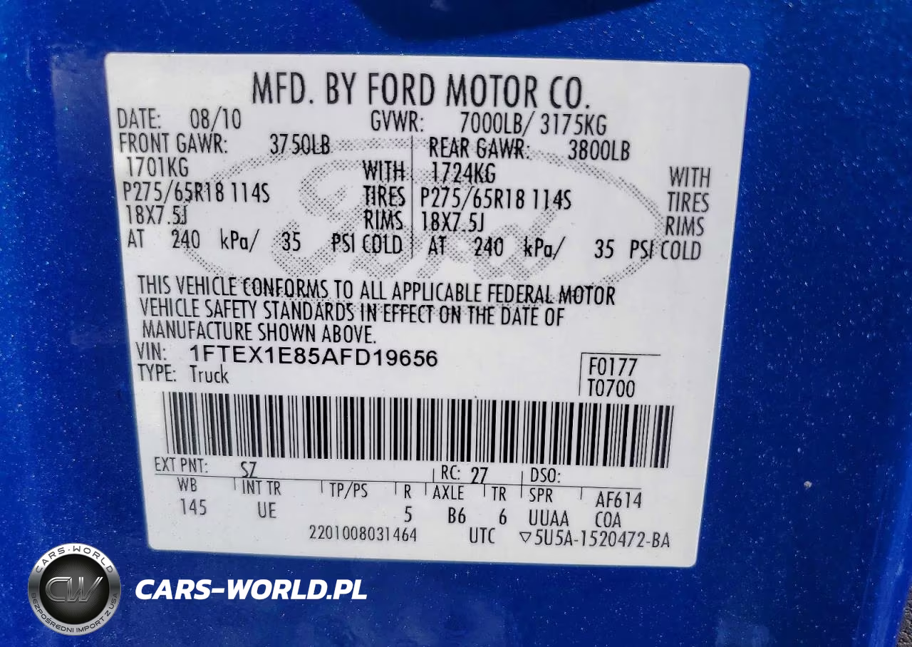 2010 Ford F150 Super Cab VIN:1FTEX1E85AFD19656 - 12