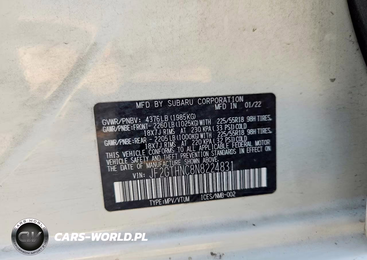 2022 Subaru Crosstrek Limited VIN:JF2GTHNC8N8224831 - 13