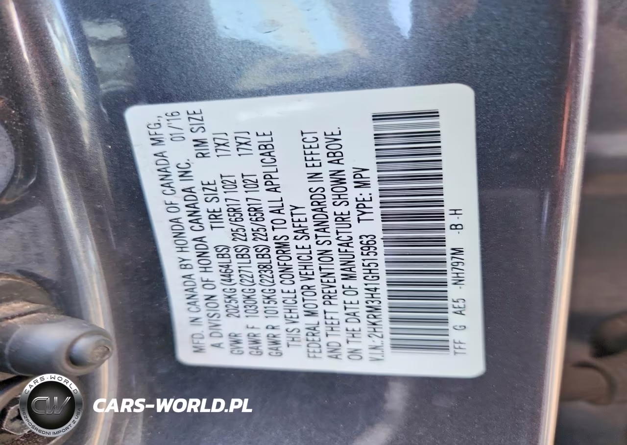 2016 Honda Cr-V Se VIN:2HKRM3H41GH515963 - 13
