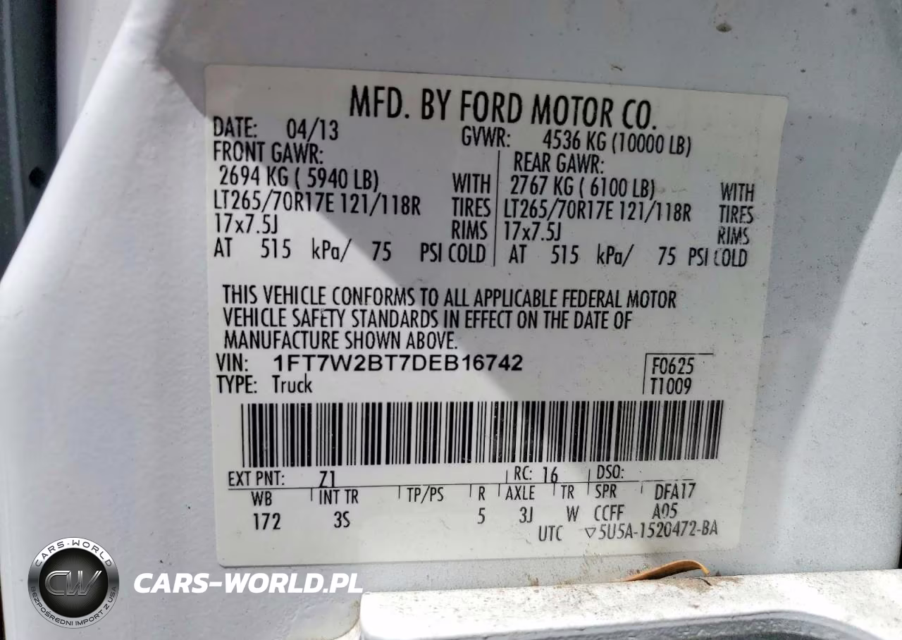 2013 Ford F250 VIN:1FT7W2BT7DEB16742 - 12