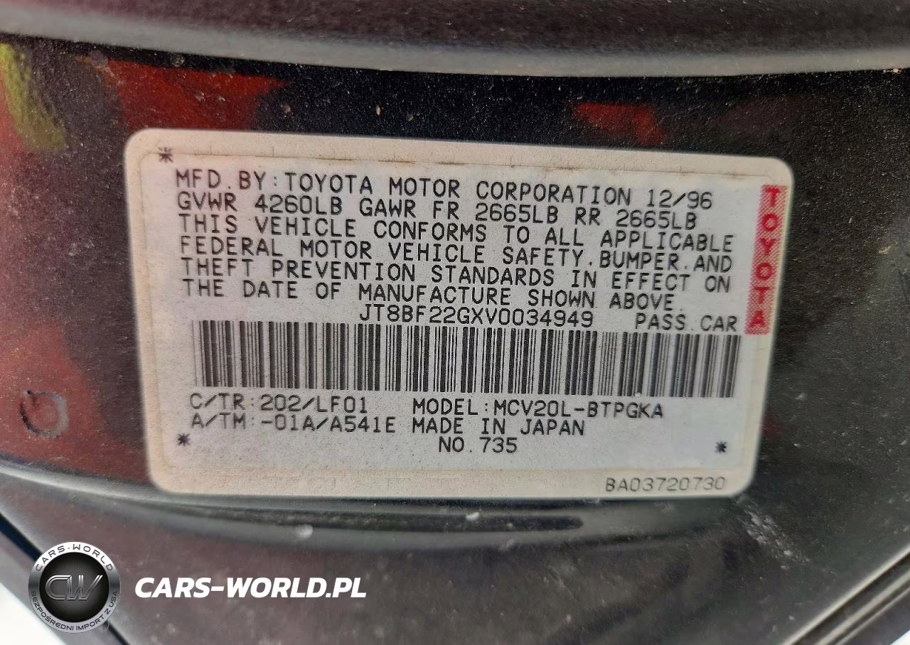 1997 Lexus Es 300 VIN:JT8BF22GXV0034949 - 13
